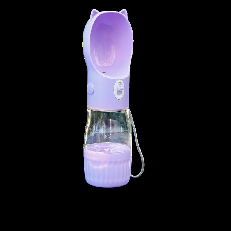 Portable 2 in 1 Pet Dog Water Bottle Dispenser for Small Dogs Cats Walking Leakproof Feeder Containers Bowl Chihuahua Supplies