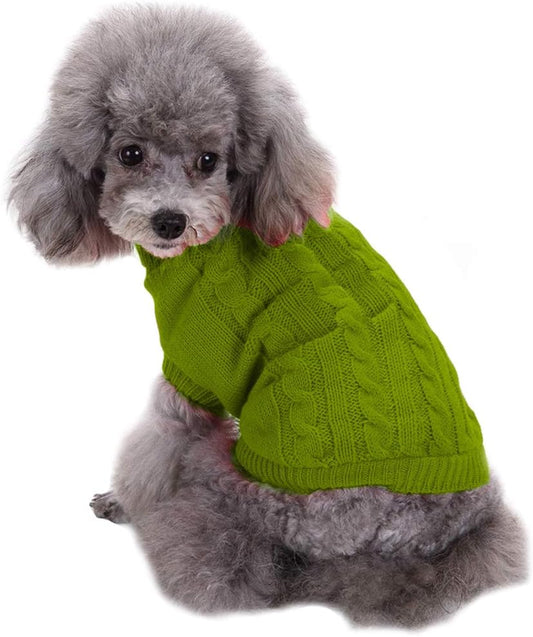 Knitted Small Dog Sweater, Turtleneck Pullover Warm Winter Puppy Clothes | Lightweight & Warm Knitted Winter Sweatshirt, Cold Weather Coat for Dog Girl & Boy, Cute Puppy Costume, Machine Washable