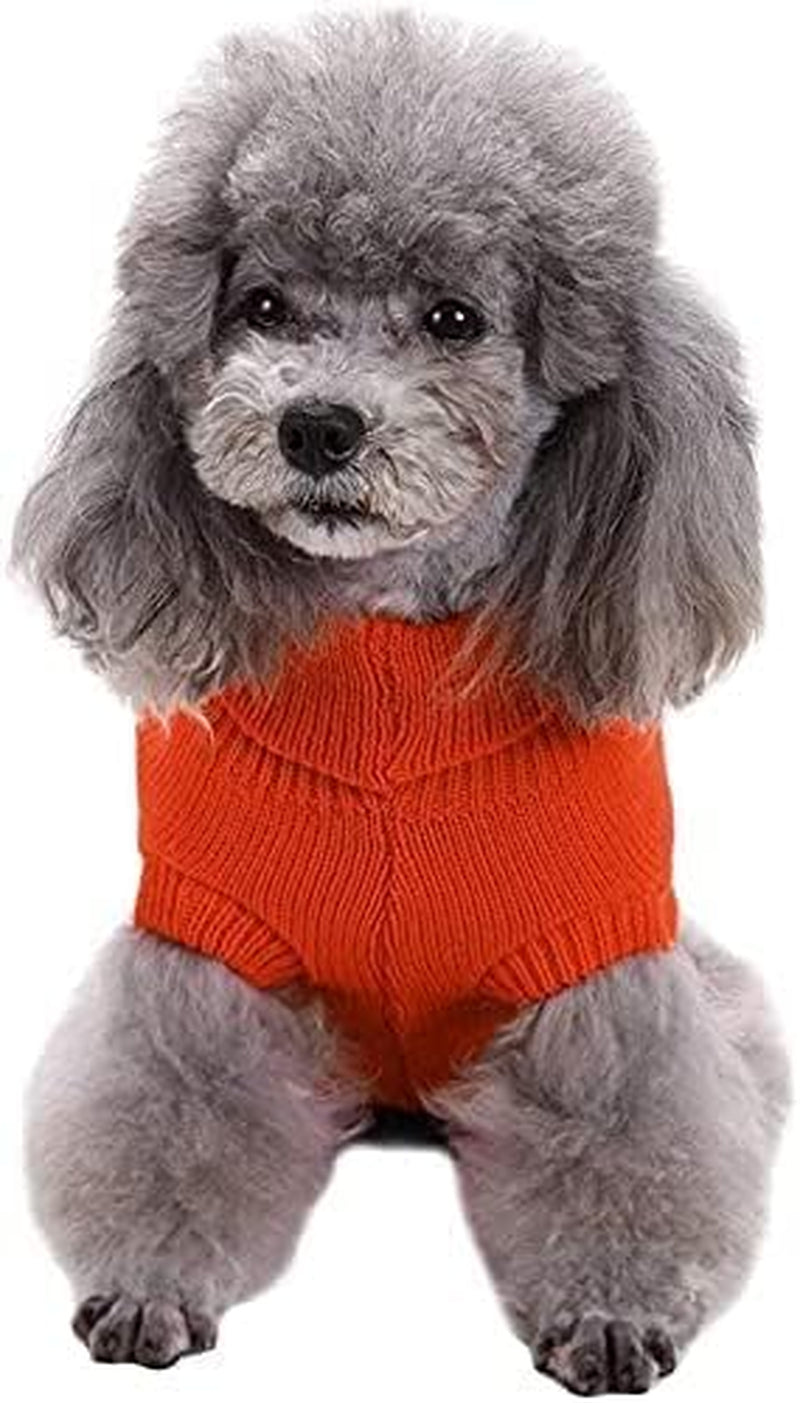 Knitted Small Dog Sweater, Turtleneck Pullover Warm Winter Puppy Clothes | Lightweight & Warm Knitted Winter Sweatshirt, Cold Weather Coat for Dog Girl & Boy, Cute Puppy Costume, Machine Washable