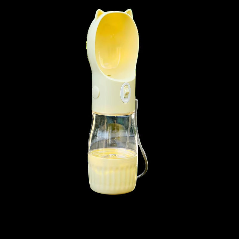 Portable 2 in 1 Pet Dog Water Bottle Dispenser for Small Dogs Cats Walking Leakproof Feeder Containers Bowl Chihuahua Supplies