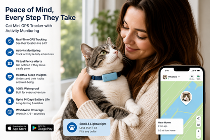 Cat Mini GPS Tracker with Activity Monitoring (Dark Blue)