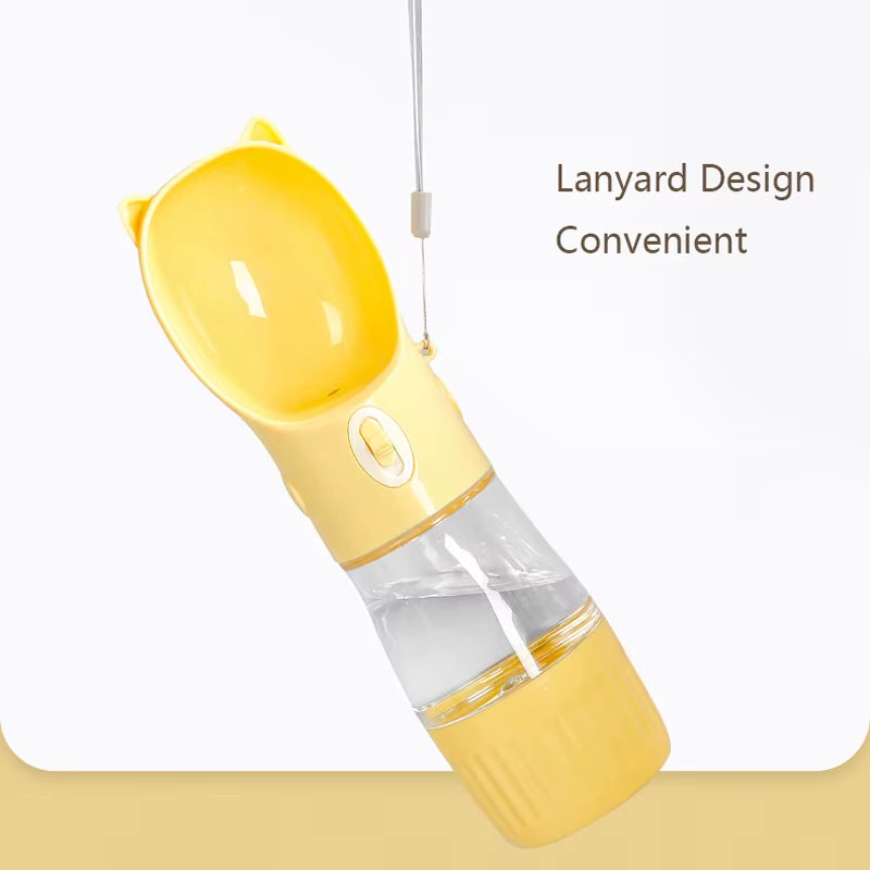 Portable 2 in 1 Pet Dog Water Bottle Dispenser for Small Dogs Cats Walking Leakproof Feeder Containers Bowl Chihuahua Supplies