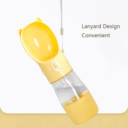 Portable 2 in 1 Pet Dog Water Bottle Dispenser for Small Dogs Cats Walking Leakproof Feeder Containers Bowl Chihuahua Supplies