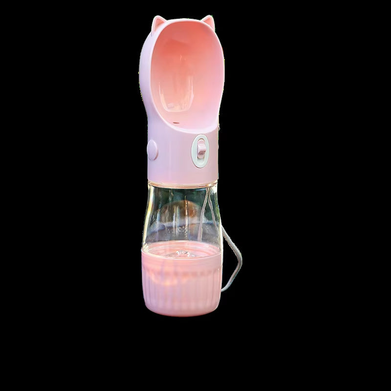 Portable 2 in 1 Pet Dog Water Bottle Dispenser for Small Dogs Cats Walking Leakproof Feeder Containers Bowl Chihuahua Supplies