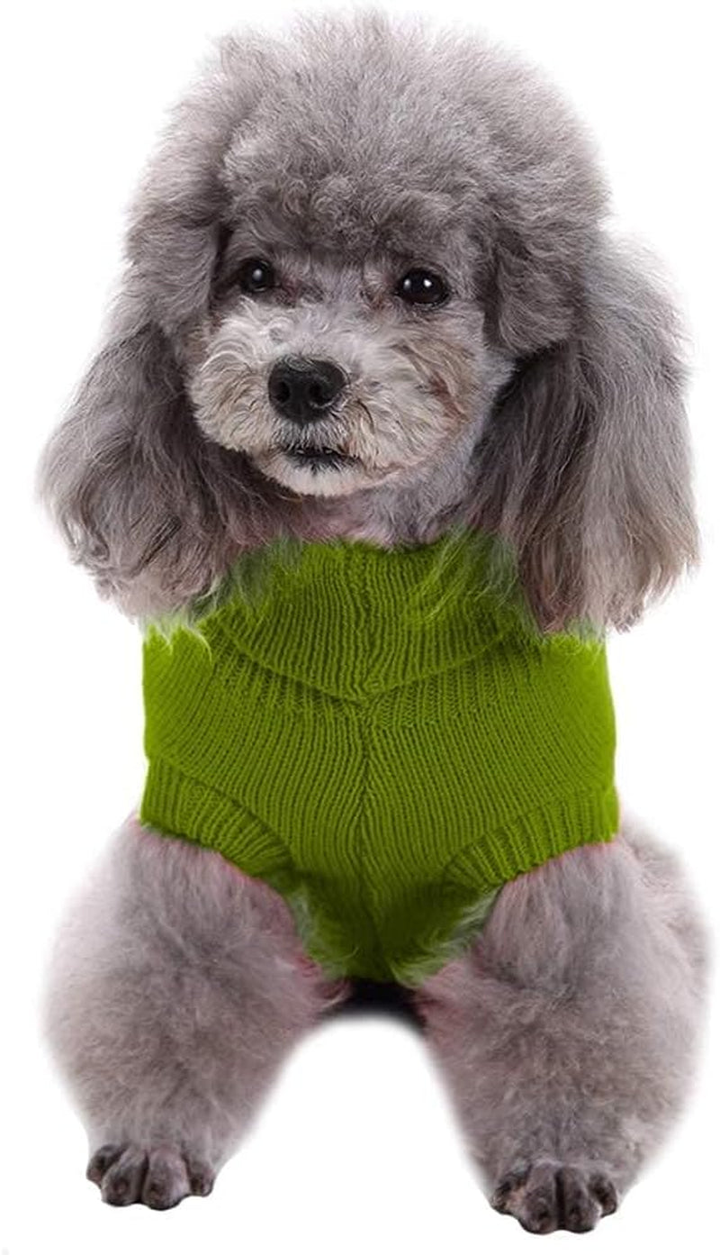 Knitted Small Dog Sweater, Turtleneck Pullover Warm Winter Puppy Clothes | Lightweight & Warm Knitted Winter Sweatshirt, Cold Weather Coat for Dog Girl & Boy, Cute Puppy Costume, Machine Washable